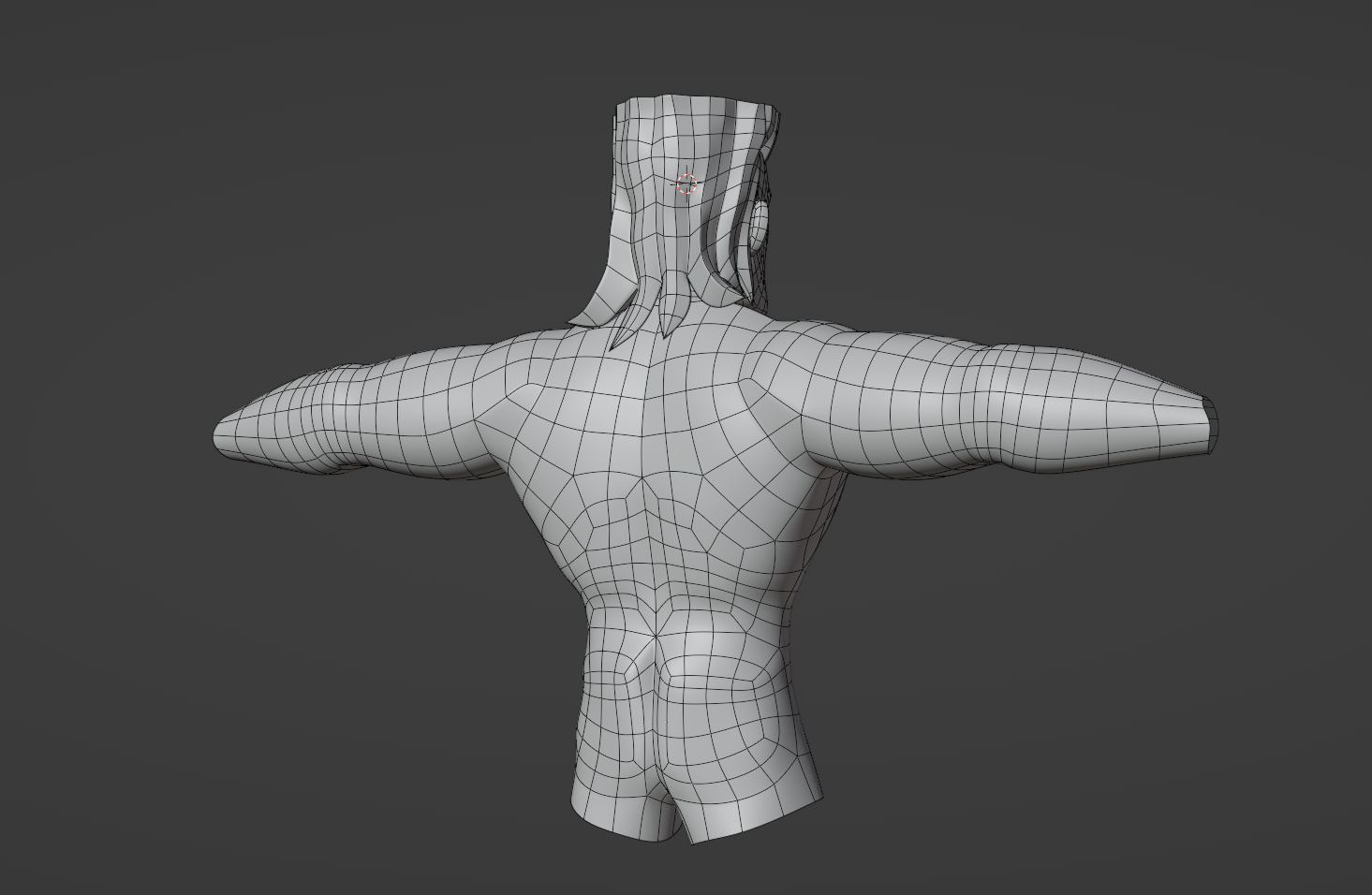 A wireframe view of Locke's torso and arms, from the back. His ass is flat.