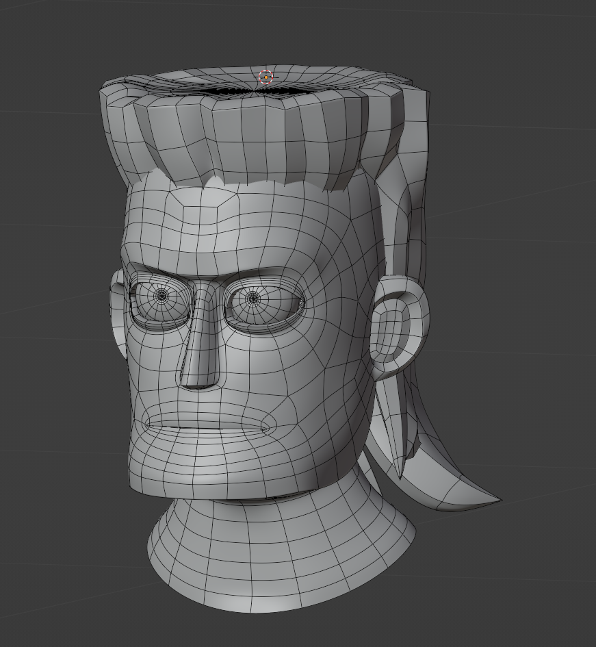 A wireframe view of a face mesh that more closely resembles Locke.