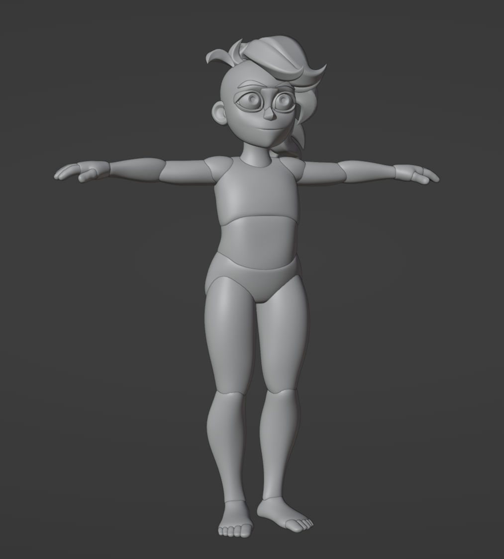 A very primitive 3D model that vaguely resembles Raven from Sparkle On Raven.