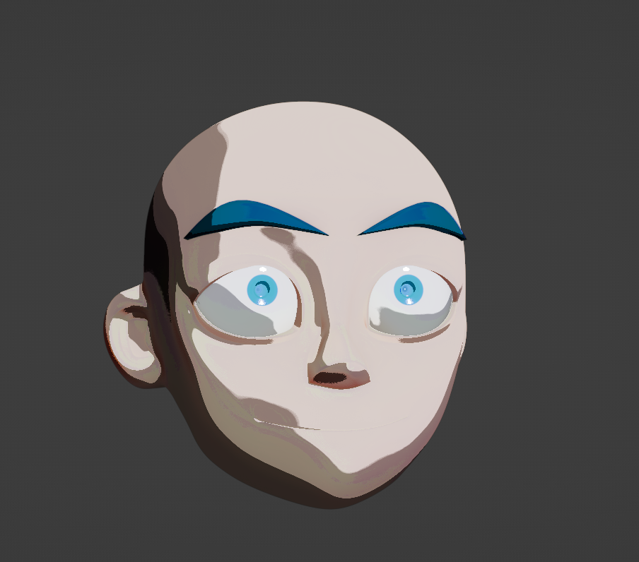 The head model of Raven, without hair, pupils and lashes.